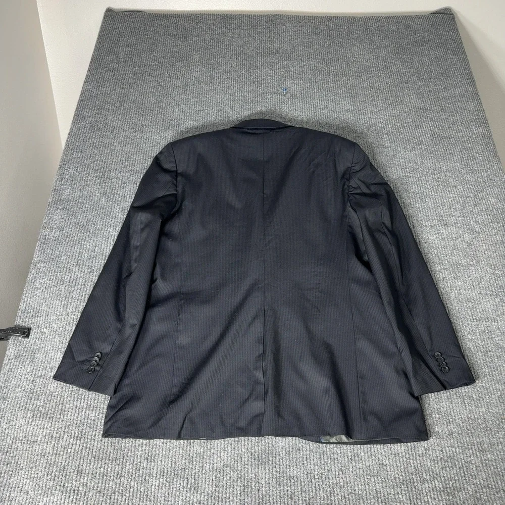 Banana Republic Pinstripe Blazer Mens 46R Navy Blue Wool Blend‎ Suit Jacket